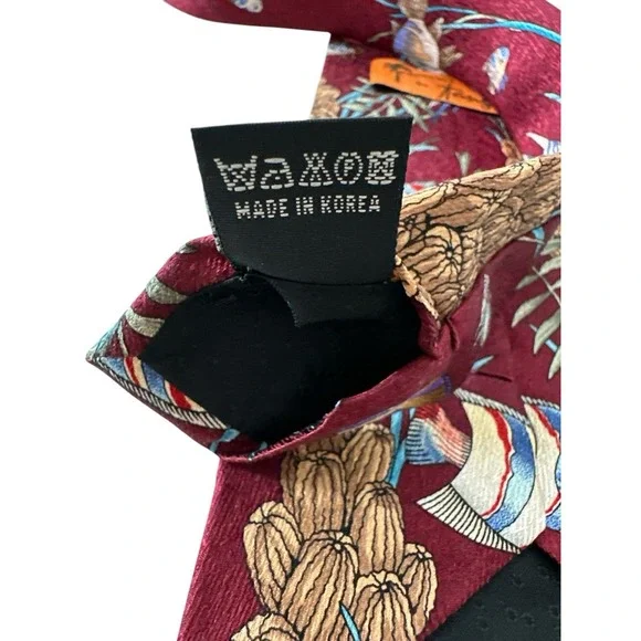 Vintage Tie Tropicals by Tango 100% Silk Fishing Ocean Tropical Beach Outdoor - Picture 5 of 8